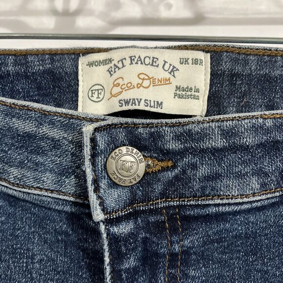 Fat Face Sway Size UK 18R Medium Blue Wash Slim Straight Leg Jeans W40 L27 - Picture 3 of 6